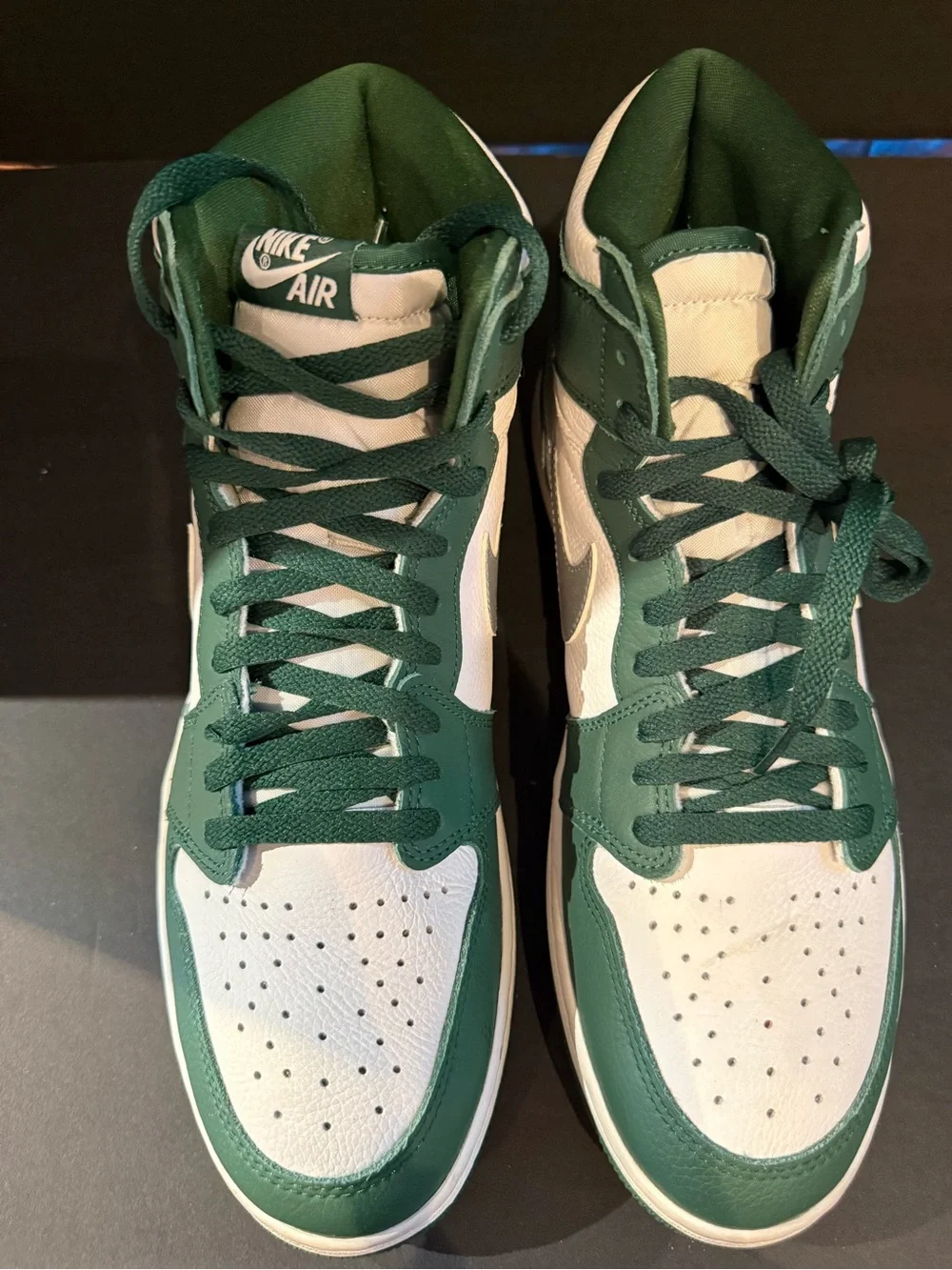 Jordan 1 retro High-Top Sneakers in gorge Green, White & Silver size 12.5